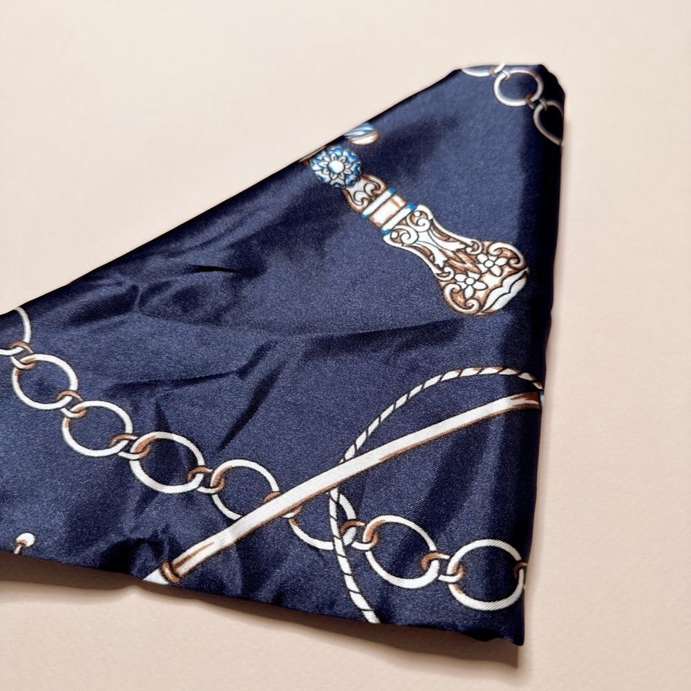 Elegant Blue and Gold Scarf G32 - Picture 4 of 4